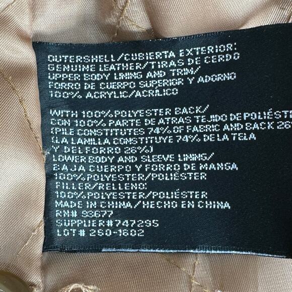 Vintage Y2K Suede Leather Jacket Coat Womens XL Sherpa Lined Penny Lane Brown - Picture 12 of 13